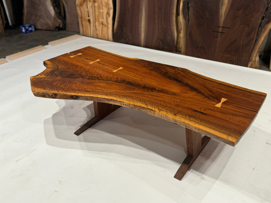 Black Walnut Embellished with Curly Maple on Black Walnut base