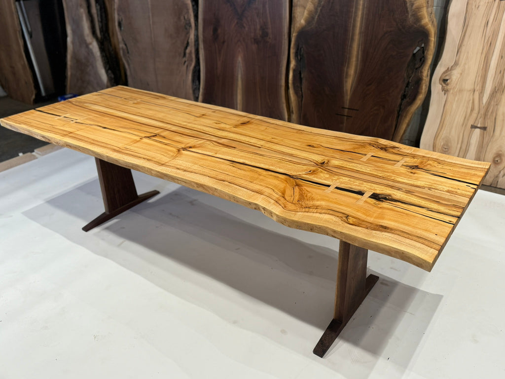 Maple Embellished with Curly Maple on Steel Base