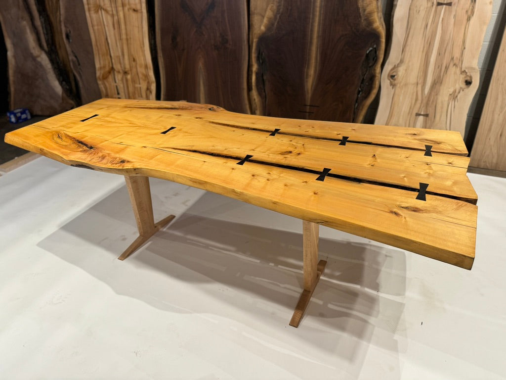Silver Maple Embellished with Macassar Ebony on Curly Maple Base