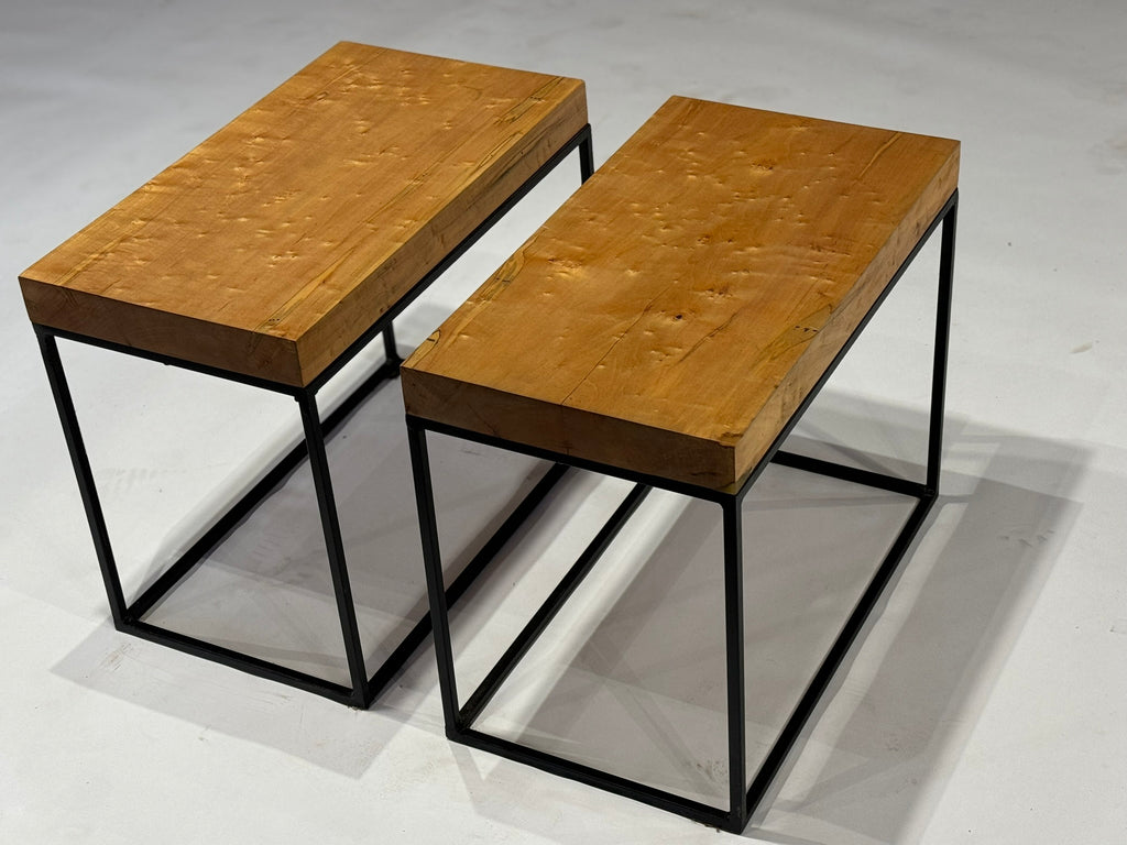Birds Eye Maple Side Tables (Pair)