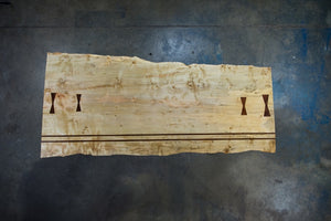 Live Edge Dining Table: Figured Maple & Black Walnut