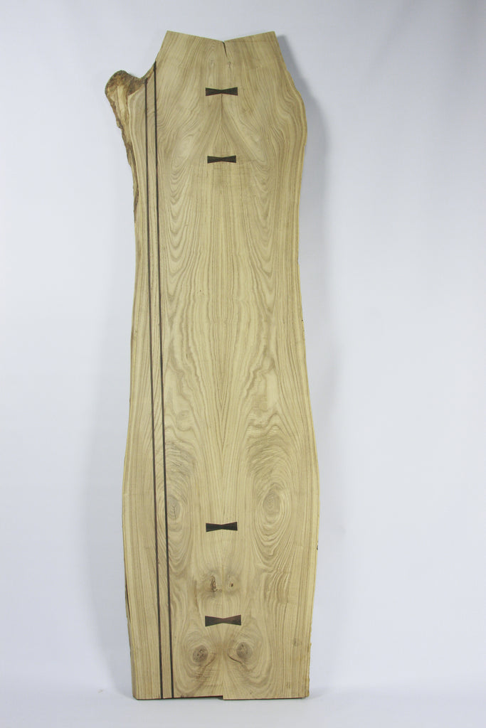 Live Edge Dining Table: Siberian Elm with Macassar Ebony