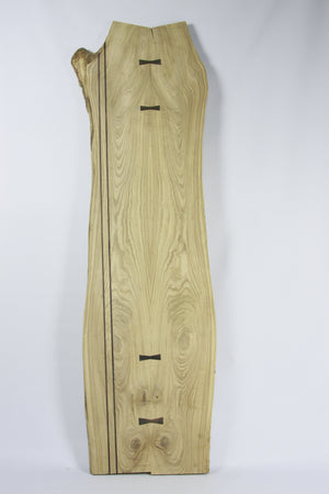 Live Edge Dining Table: Siberian Elm with Macassar Ebony