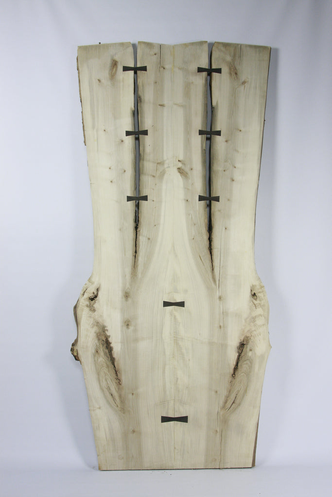 Live Edge Dining Table: Silver Maple & Macassar Ebony
