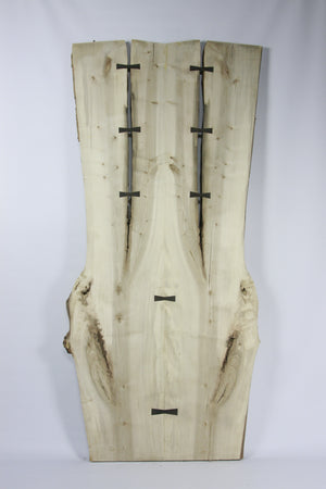 Live Edge Dining Table: Silver Maple & Macassar Ebony