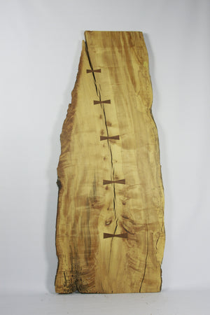 Live Edge Dining Table: Spalted Maple & Black Walnut
