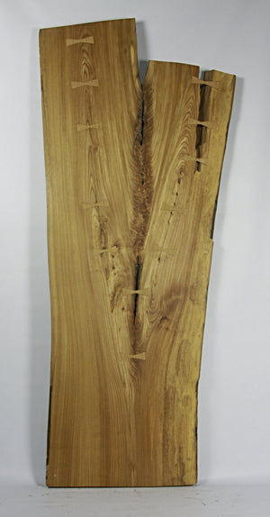 Live Edge Dining Table: Elm Crotch & Curly Maple