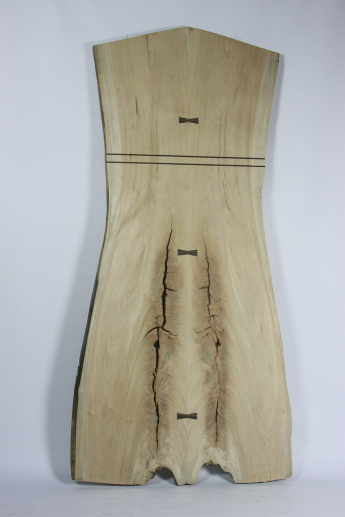 Live Edge Dining Table: Silver Maple & Macassar Ebony