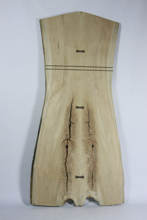 Live Edge Dining Table: Silver Maple & Macassar Ebony