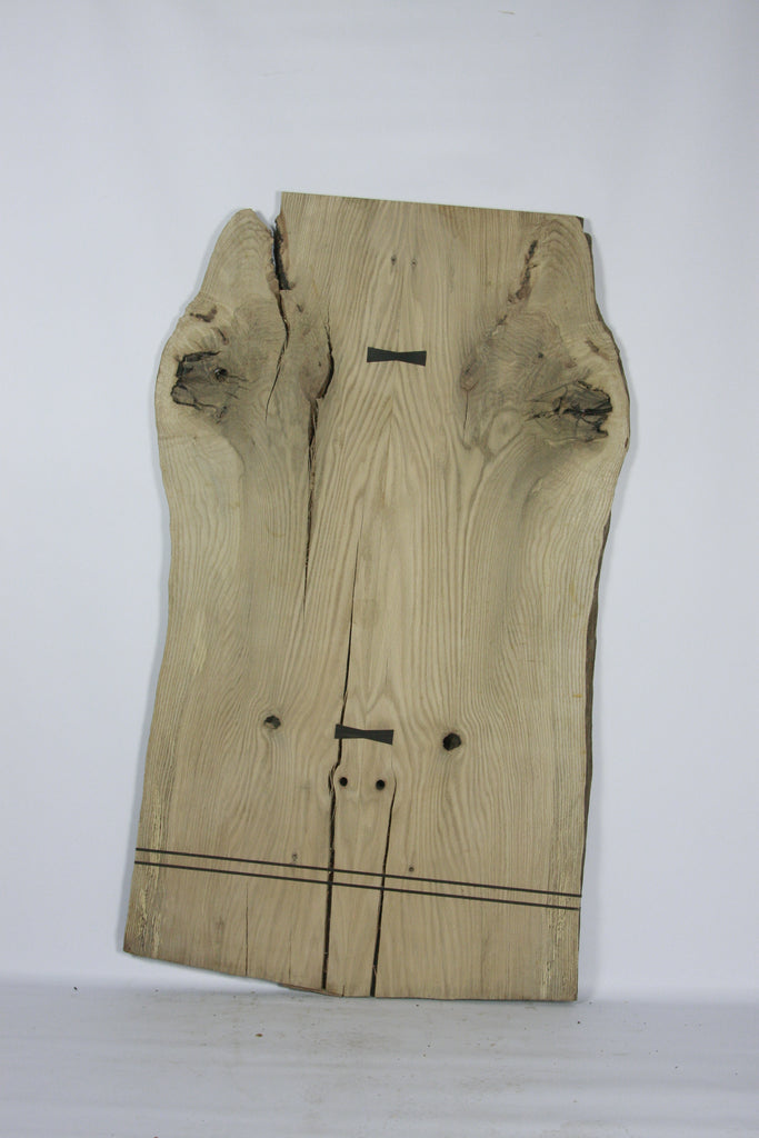 Live Edge Dining Table: Old Growth Red Oak & Macassar Ebony