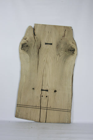 Live Edge Dining Table: Old Growth Red Oak & Macassar Ebony
