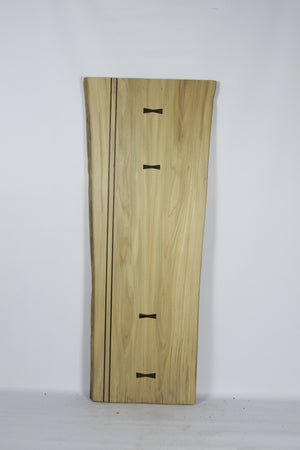 Live Edge Dining Table: Elm Wood & Macassar Ebony