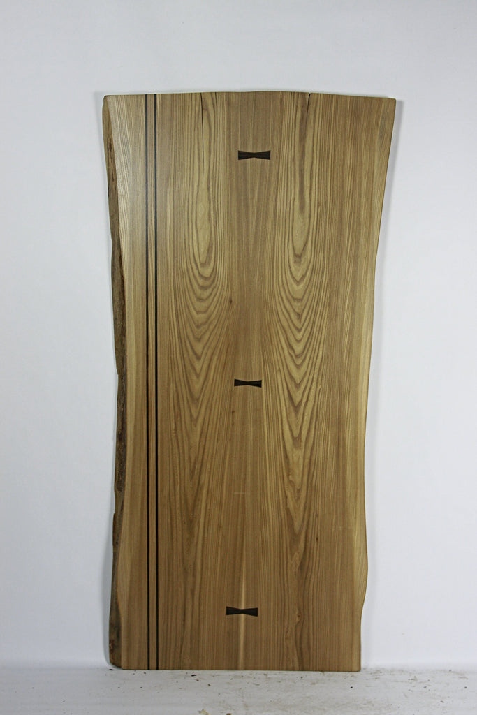 Live Edge Dining Table: Red Elm & Macassar Ebony