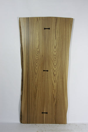 Live Edge Dining Table: Red Elm & Macassar Ebony
