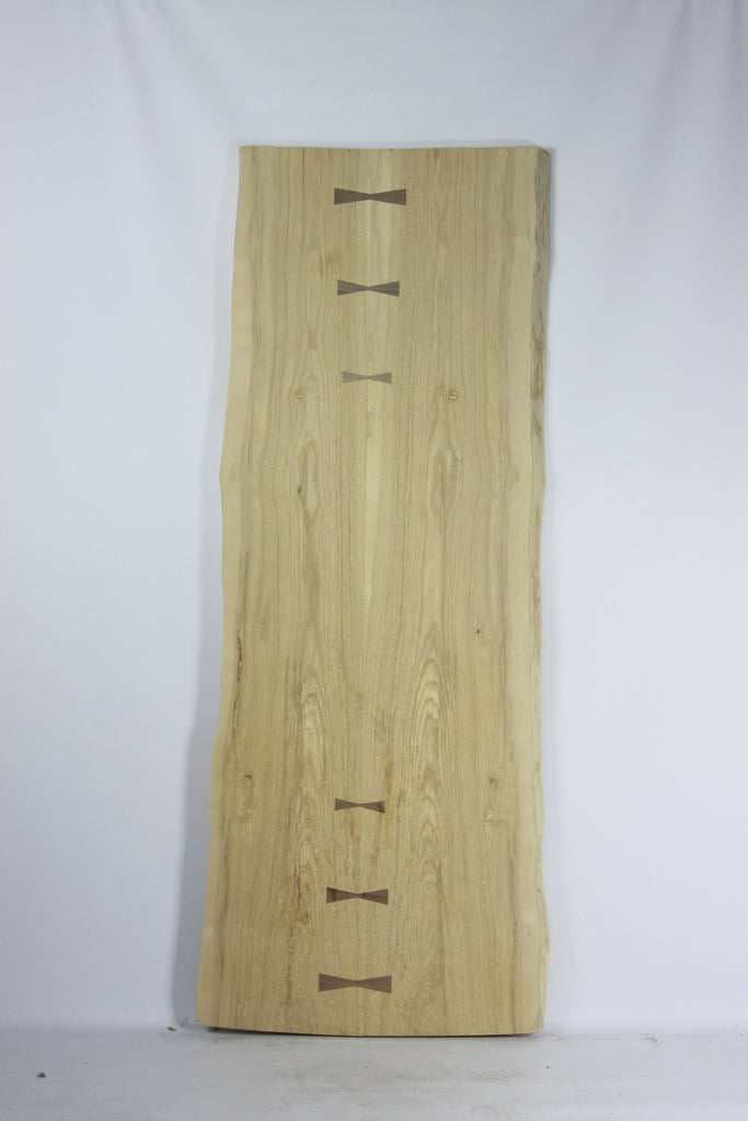 Live Edge Dining Table: Swamp Ash & Black Walnut