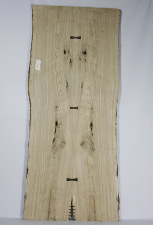 Live Edge Dining Table: Elm Wood & Macassar Ebony