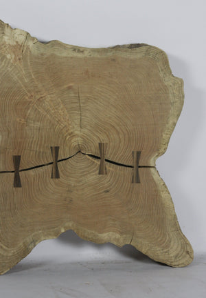 Live Edge Side Table: End Cut Maple & Macassar Ebony