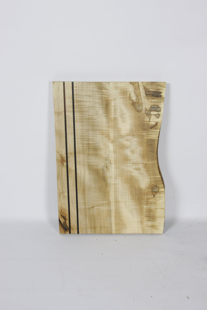 Live Edge Charcuterie Tray: Curly Maple & Macassar Ebony