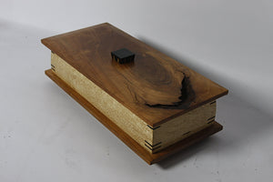 Live Edge Artisan Memento Box: Black Walnut, Birds Eye Maple & Macassar Ebony