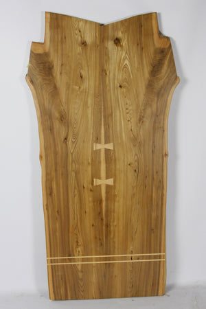 Live Edge Coffee Table: Red Elm & Birds Eye Maple