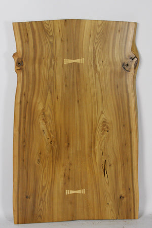 Live Edge Coffee Table: Red Elm & Birds Eye Maple