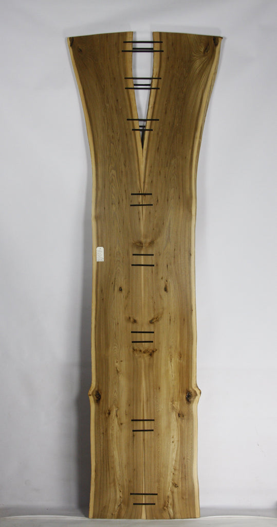 Live Edge Dining Table: Red Elm with Macassar Ebony