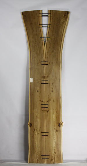 Live Edge Dining Table: Red Elm with Macassar Ebony